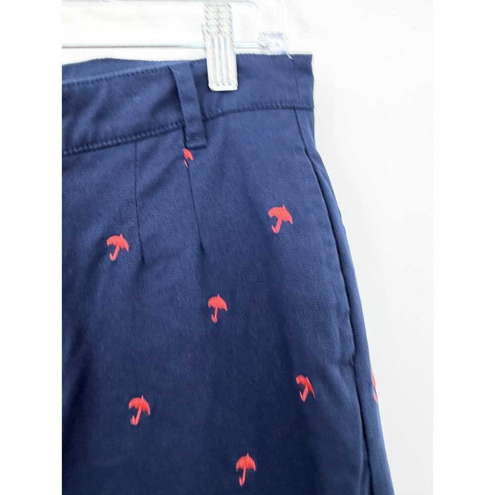 ModCloth Women's Navy Blue & Red Embroidered Red Umbrella Chino Pants Size 8 - Picture 5 of 10